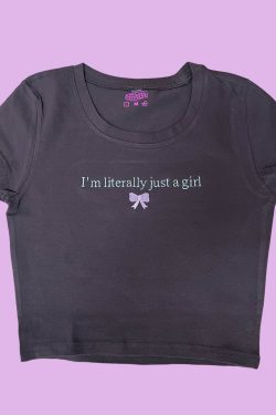 im literally just a girl bow baby tee ym910