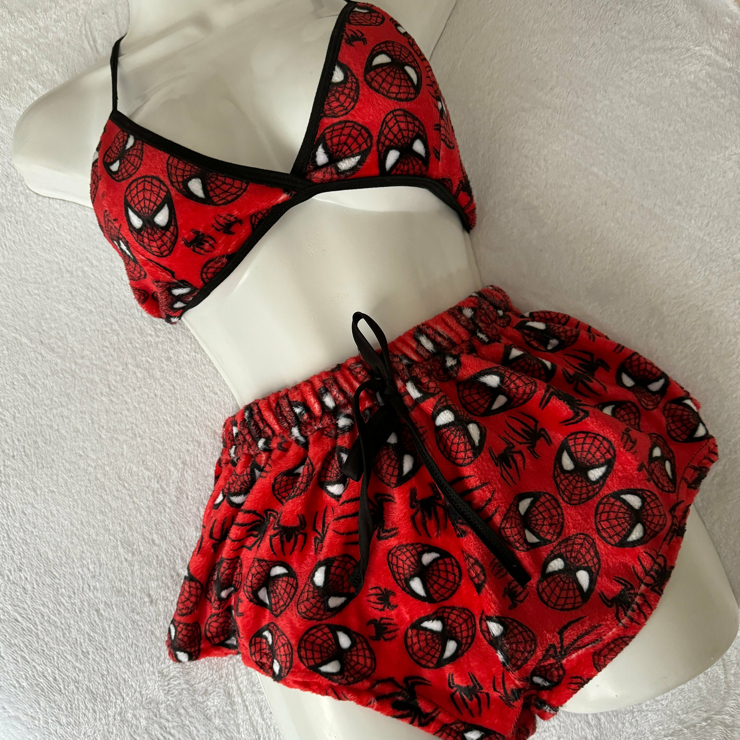 kitty spider soft short pajamas iusxz