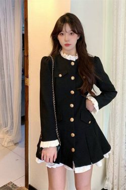 s 4xl 3 colours korean style light coat dress with belt set u3gbx