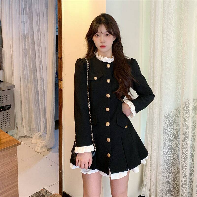 s 4xl 3 colours korean style light coat dress with belt set u3gbx