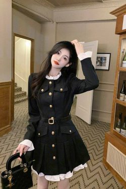 s 4xl 3 colours korean style light coat dress with belt set uoc5t