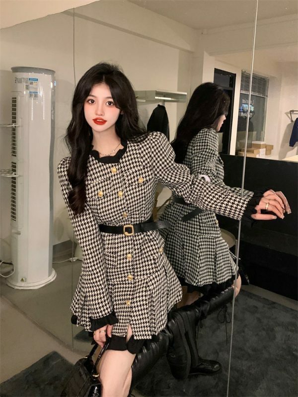 s 4xl 3 colours korean style light coat dress with belt set xhrlq