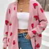 strawberry cardigan straberry sweater gift for valentine women cardigan uuqyw