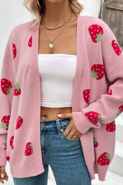 strawberry cardigan straberry sweater gift for valentine women cardigan uuqyw