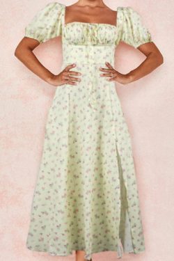 vintage milkmaid dress floral cottagecore dress floral summer dress cottagecore fashion puff sleeve dress fairy dress prom dress v1cye