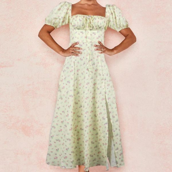 vintage milkmaid dress floral cottagecore dress floral summer dress cottagecore fashion puff sleeve dress fairy dress prom dress v1cye