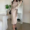 women knitted dress women winter sweater dress warm dress women autumn elegant dress women wedding guest dress qjdh8