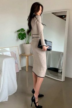 women knitted dress women winter sweater dress warm dress women autumn elegant dress women wedding guest dress rizxf