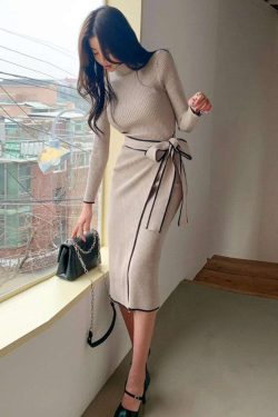 women knitted dress women winter sweater dress warm dress women autumn elegant dress women wedding guest dress xbgku